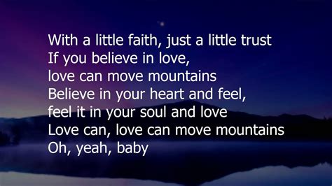 love can move mountains lyrics